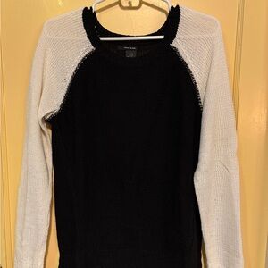 DKNY Black and Cream Women's Sweater